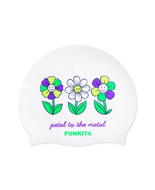 Funkita Silicone Swimming Cap - Petal To The Metal