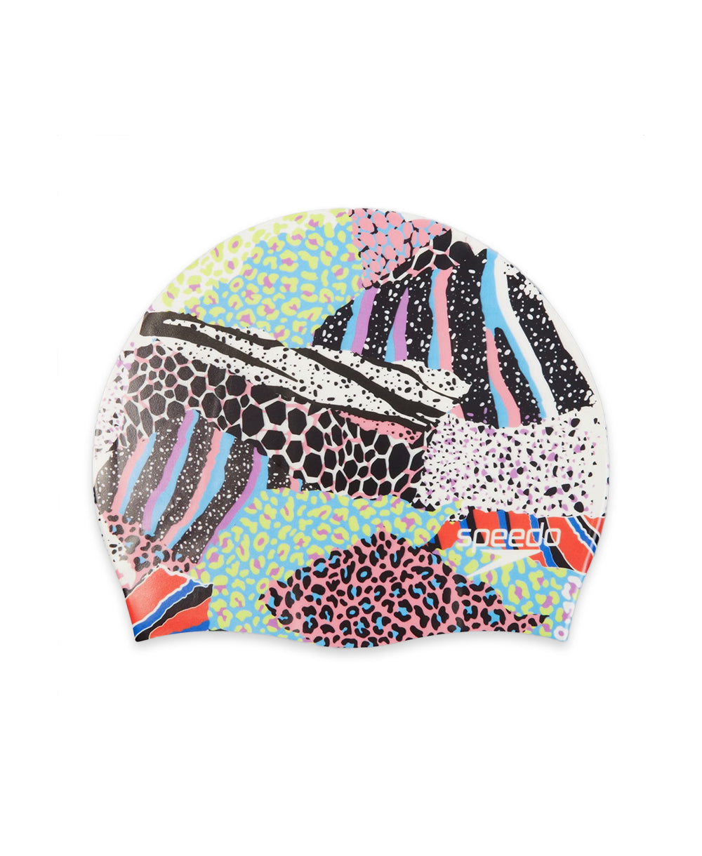 Speedo Digital Printed Cap White-Black-Matcha Green