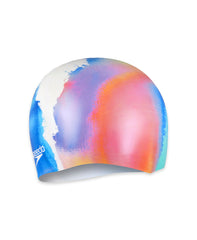 Speedo Digital Printed Cap White-Punch Blue-Nectarine