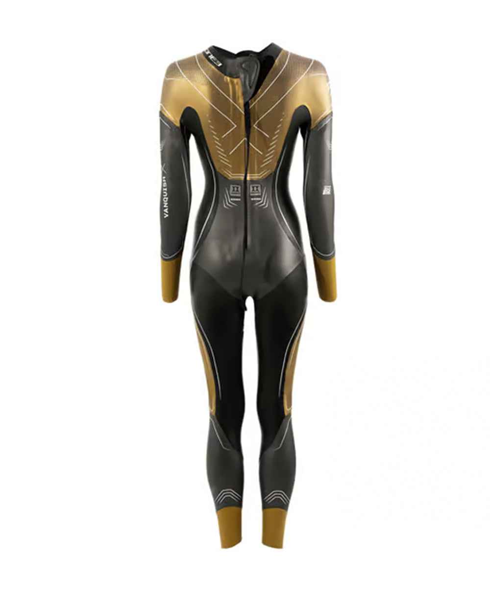 Zone3 Women's Vanquish-X Wetsuit - Gun Metal-Gold